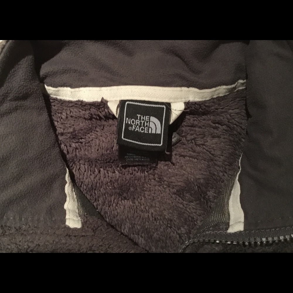 Women’s gray fuzzy fleece ~NORTH FACE jacket/size M - Picture 5 of 8